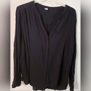 Old Navy Black Long Sleeve Blouse, Top Women's Size XL